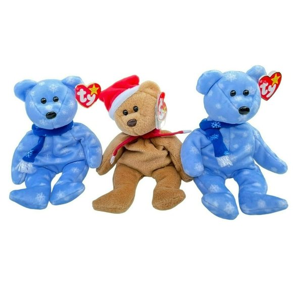 Set Of 3 Vintage Ty Original Beanie Baby 1999 and 1997 - Stuffed Animal Bear - Picture 1 of 16
